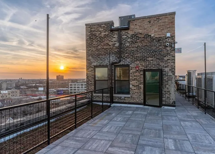 Sunny Modern Loft Montrose Rooftop Wfh Gym Apartment Chicago